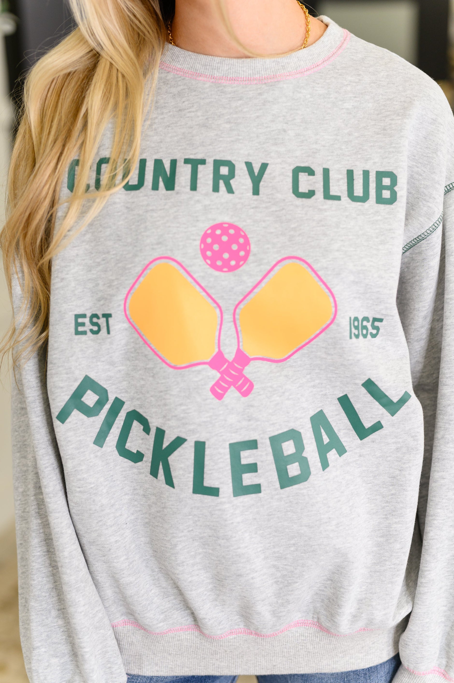 Country Club Pickle Ball Graphic Sweatshirt - SwagglyLife Home & Fashion